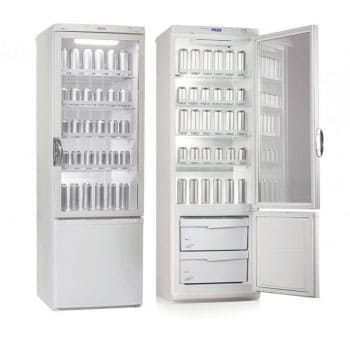 Холодильный шкаф 350 л Pozis в аренду, двухкамерный, холодильное отделение 294 л, морозильное отделение 54 л, стеклянная дверь